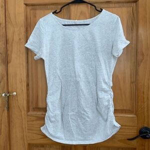 Flattering & Stretchy Maternity Shirt for Women, Short Sleeve with Ruching